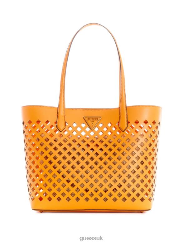 GUESS Women Aqua Tote Medium Orange Bags V28V62548