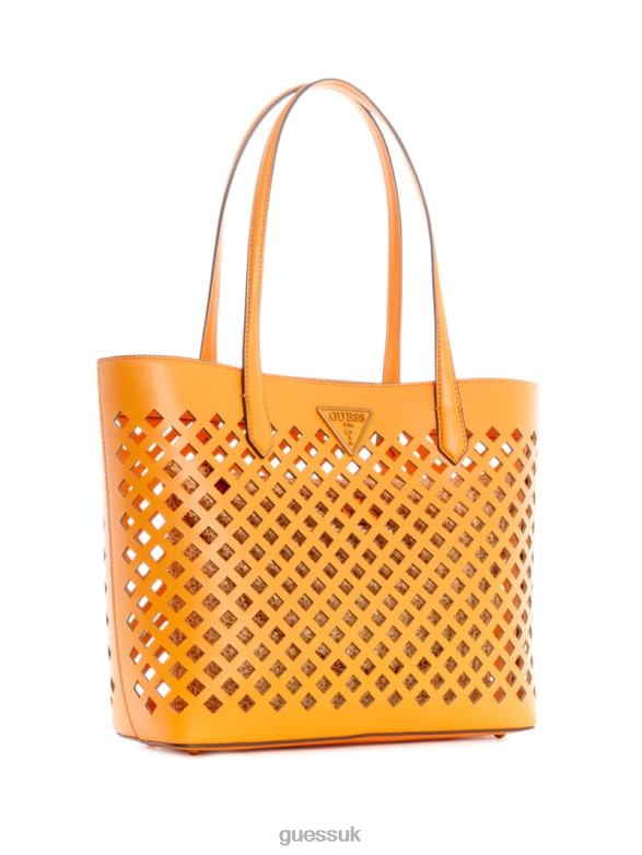 GUESS Women Aqua Tote Medium Orange Bags V28V62548