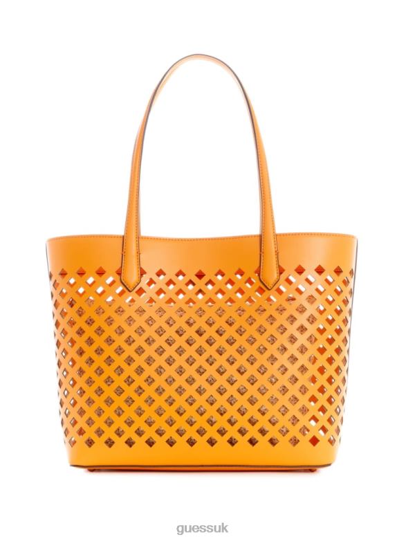 GUESS Women Aqua Tote Medium Orange Bags V28V62548
