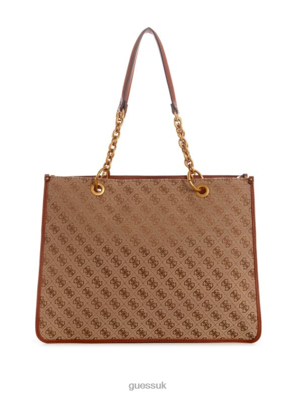 GUESS Women Aviana Tote Latte/Cognac Bags V28V63090