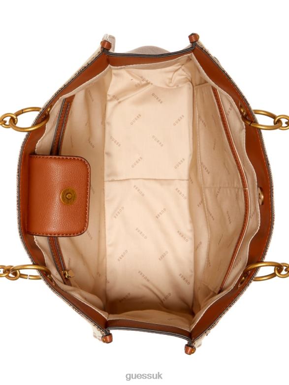 GUESS Women Aviana Tote Latte/Cognac Bags V28V63090