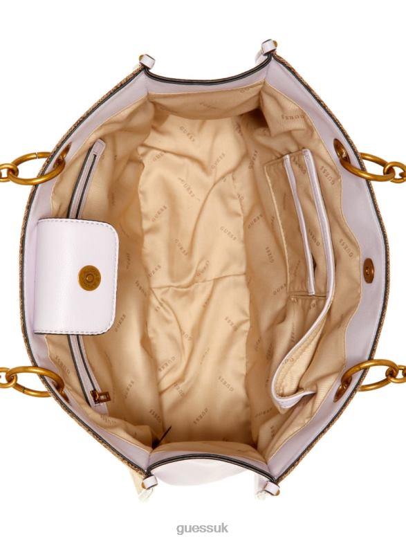 GUESS Women Aviana Tote Latte/Lilac Bags V28V63111
