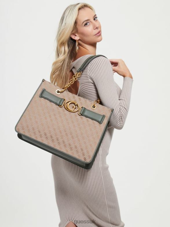 GUESS Women Aviana Tote Latte/Olive Bags V28V63109