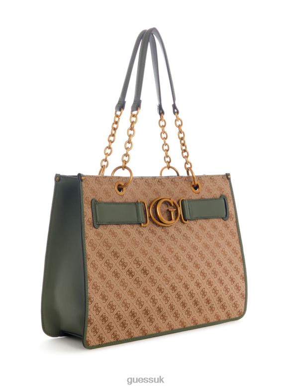 GUESS Women Aviana Tote Latte/Olive Bags V28V63109