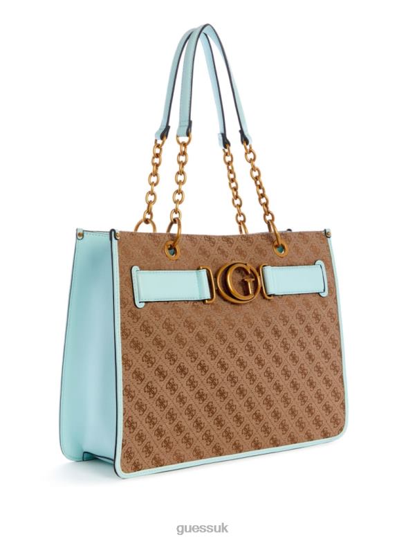 GUESS Women Aviana Tote Latte/Surf Bags V28V63114