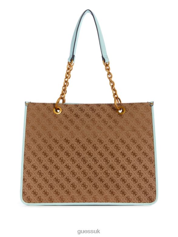 GUESS Women Aviana Tote Latte/Surf Bags V28V63114