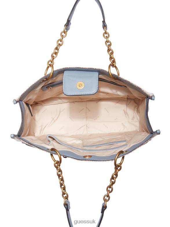 GUESS Women Aviana Tote Light Blue Bags V28V63102