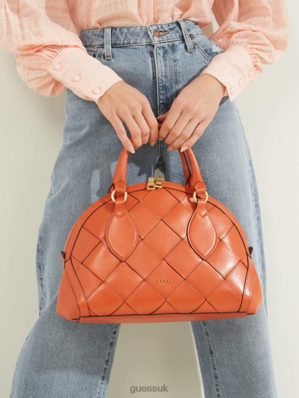 GUESS Women Giorgia Leather Dome Orange Bags V28V63087