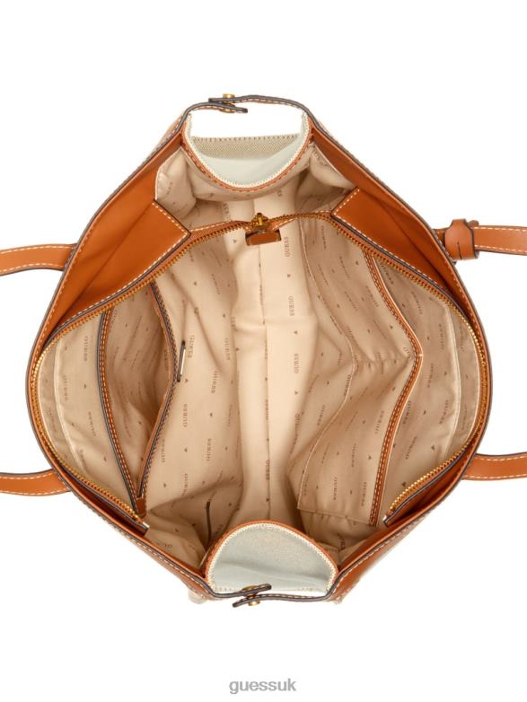 GUESS Women Jovie Tote Cognac Bags V28V63094