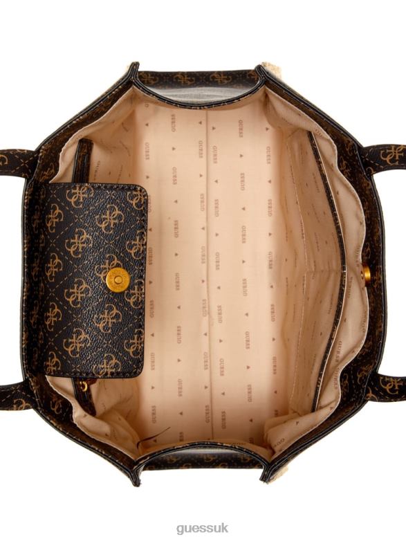 GUESS Women Kasinta Raffia Tote Bleu/Bella Sera Wash Bags V28V63118