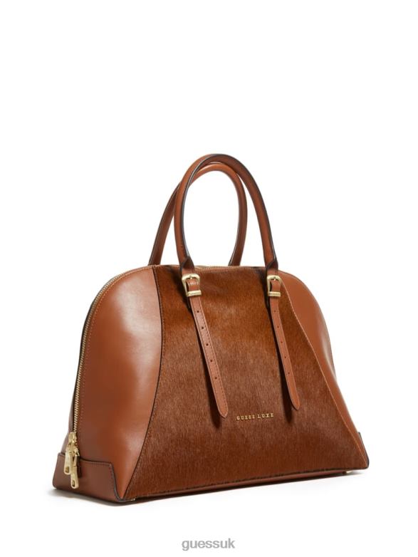 GUESS Women Lady Luxe Leather Dome Brown Bags V28V63086