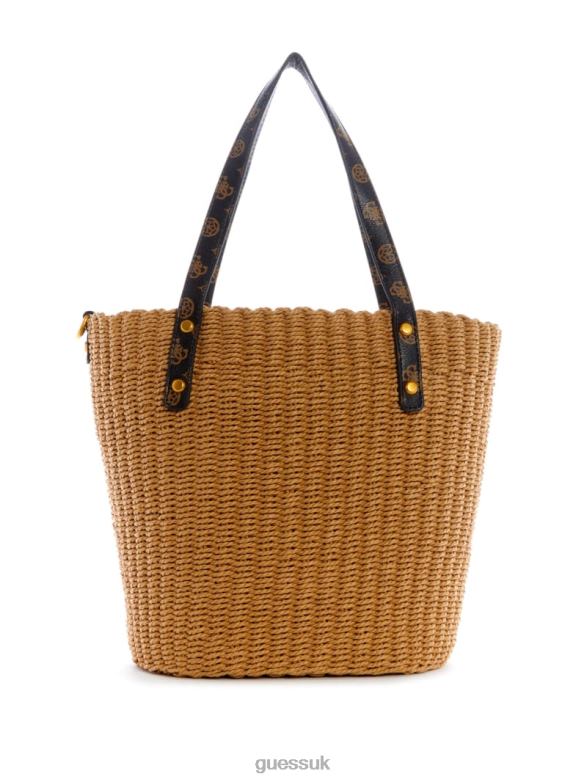 GUESS Women Lilica Shopper Tote Brown Multi Bags V28V63104