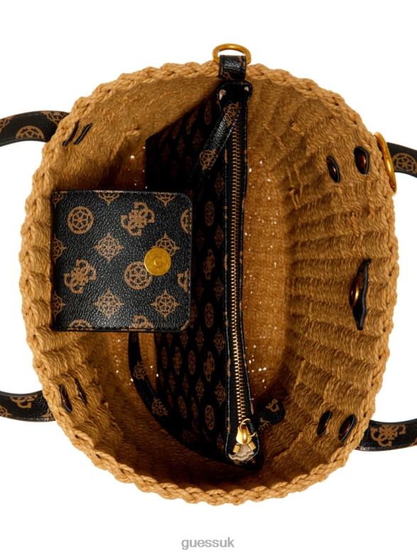 GUESS Women Lilica Shopper Tote Brown Multi Bags V28V63104