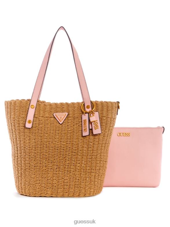 GUESS Women Lilica Shopper Tote Medium Orange Bags V28V63112