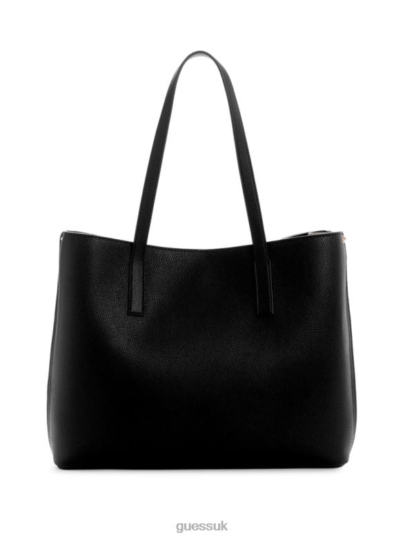 GUESS Women Meridian Girlfriend Tote Black Floral Print Bags V28V63076