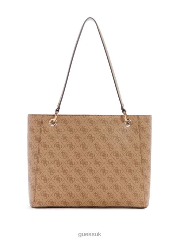 GUESS Women Noelle Quattro G Noel Tote Latte Logo Bags V28V63232
