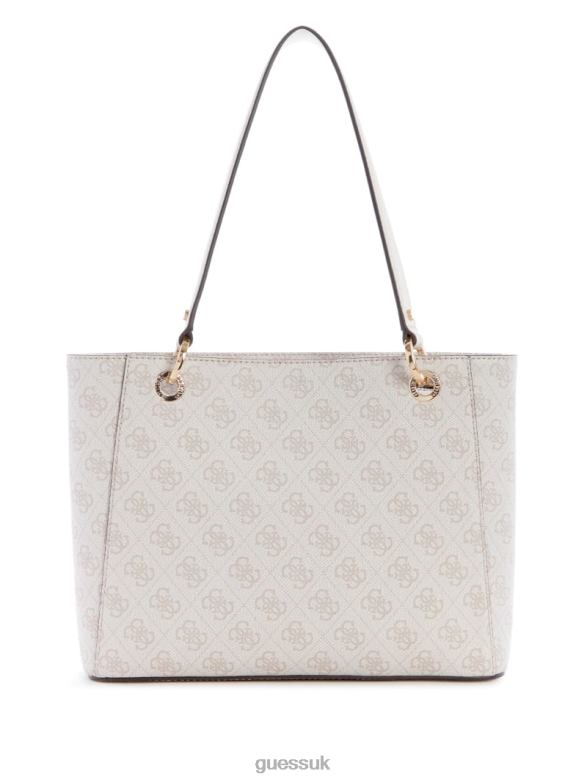 GUESS Women Noelle Quattro G Small Noel Tote Dove Logo Bags V28V63072