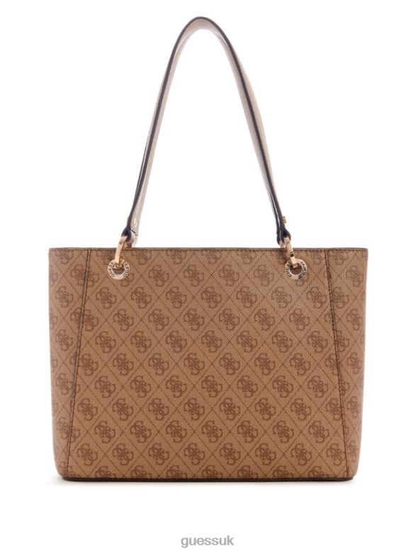 GUESS Women Noelle Quattro G Small Noel Tote Latte Logo Bags V28V63074