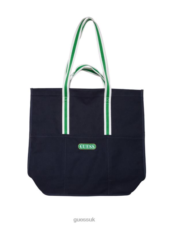 GUESS Women Originals Vintage Logo Tote Blackened Blue Bags V28V63096