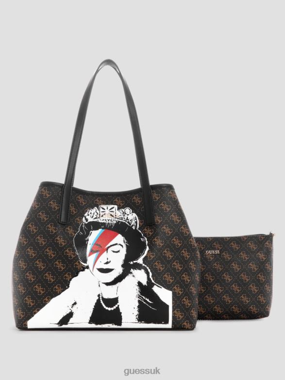 GUESS Women Queen Quattro G Logo Tote Bleu/La Bamba Wash Bags V28V63106