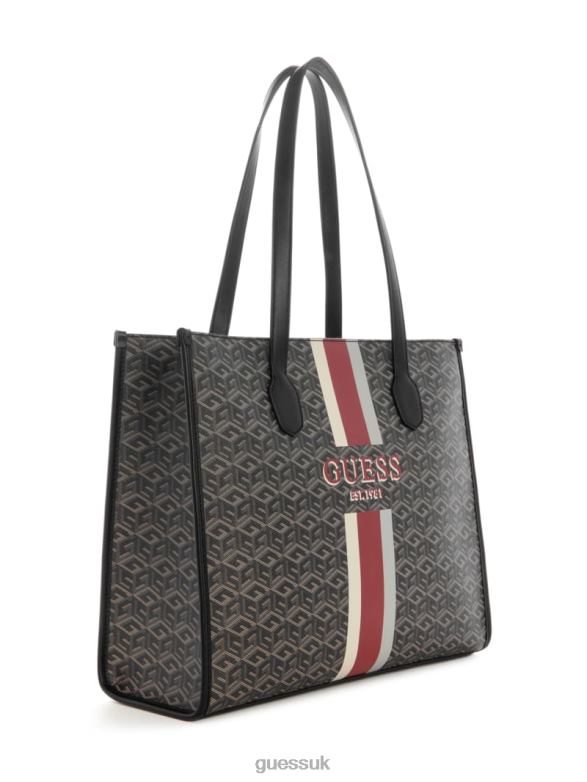 GUESS Women Silvana Cube Logo Girlfriend Tote Chief Green Bags V28V63097