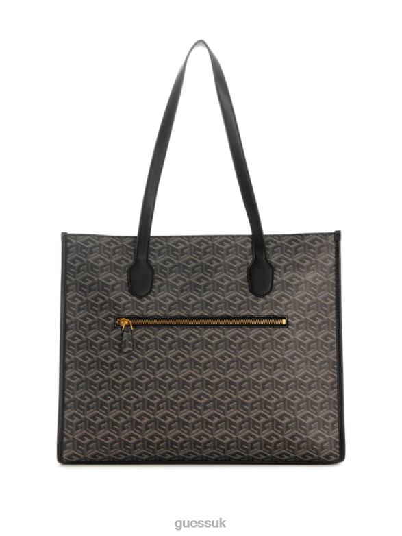GUESS Women Silvana Cube Logo Girlfriend Tote Chief Green Bags V28V63097