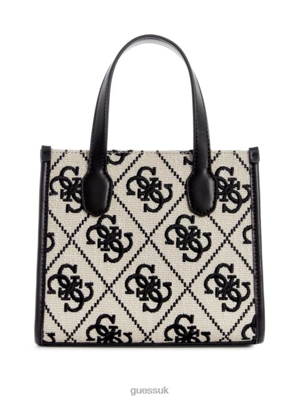 GUESS Women Silvana Embroidered Canvas Mini Tote Blossom Bags V28V63078