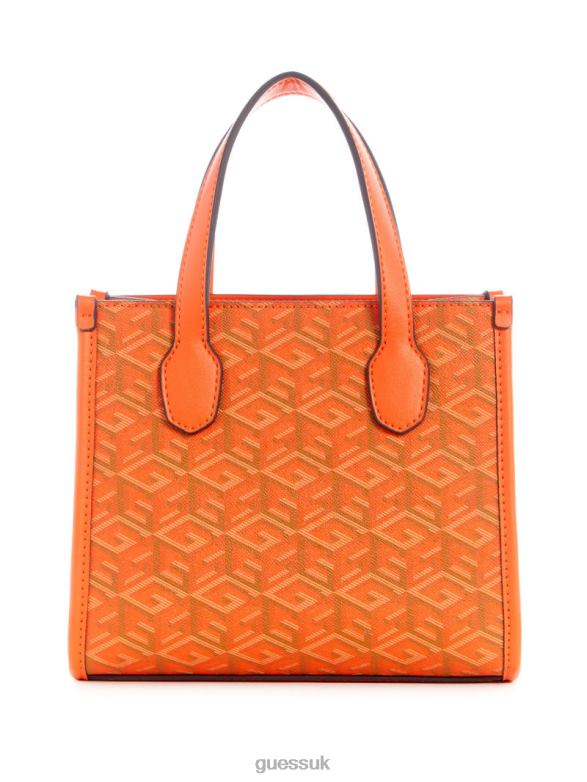 GUESS Women Silvana Mini Totes Orange Logo Bags V28V62932