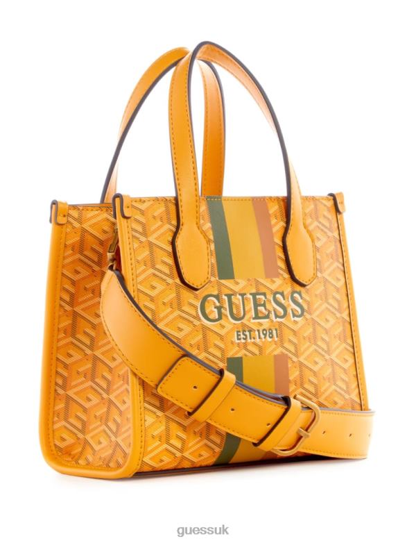 GUESS Women Silvana Mini Totes Yellow Logo Bags V28V62884