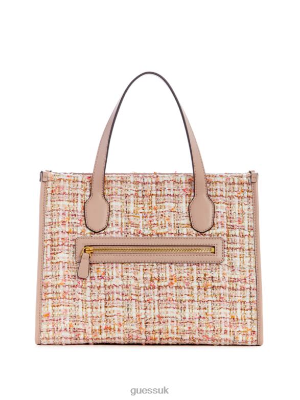 GUESS Women Silvana Tweed Tote Asp Green Bags V28V62889
