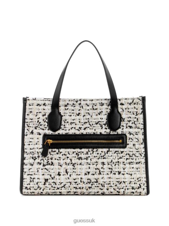 GUESS Women Silvana Tweed Tote Cream Multi Bags V28V62790