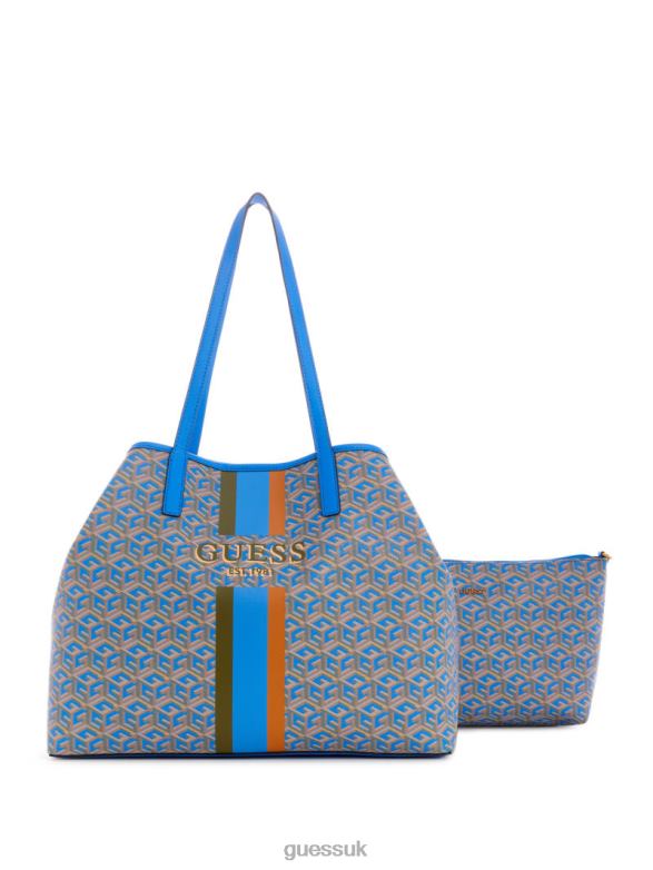 GUESS Women Vikky Large Tote Aquatic Logo Bags V28V63239