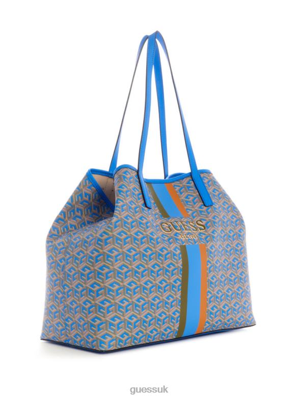 GUESS Women Vikky Large Tote Aquatic Logo Bags V28V63239