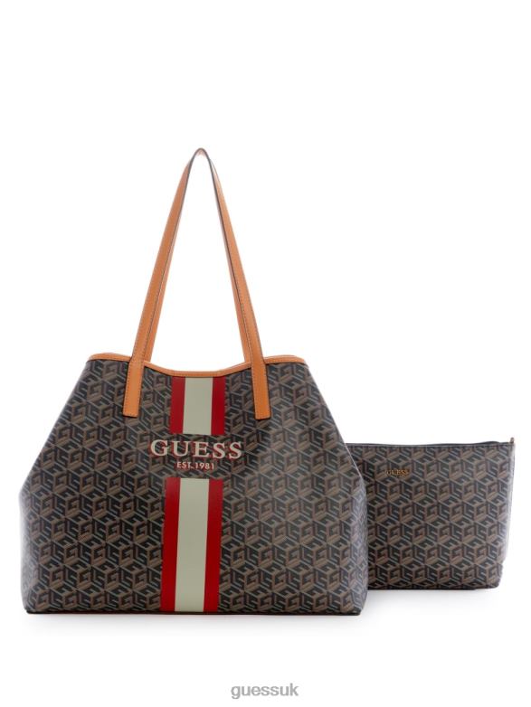 GUESS Women Vikky Large Tote Black Gold Bags V28V63070