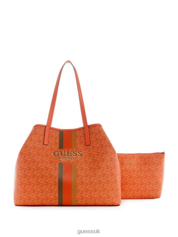 GUESS Women Vikky Large Tote Orange Logo Bags V28V63103