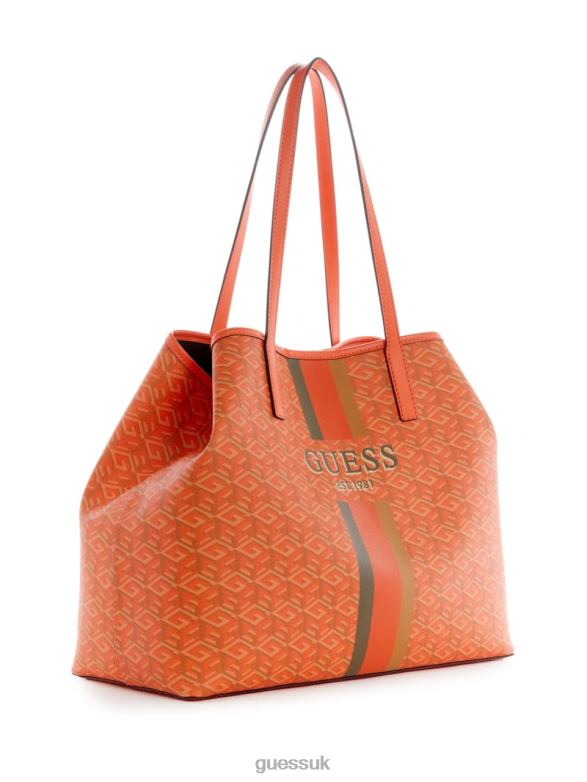 GUESS Women Vikky Large Tote Orange Logo Bags V28V63103