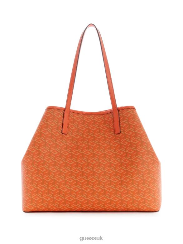 GUESS Women Vikky Large Tote Orange Logo Bags V28V63103