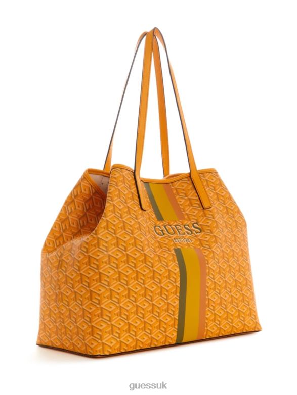 GUESS Women Vikky Large Tote Yellow Logo Bags V28V63095