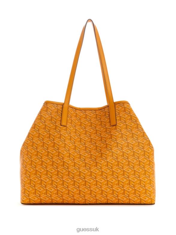 GUESS Women Vikky Large Tote Yellow Logo Bags V28V63095