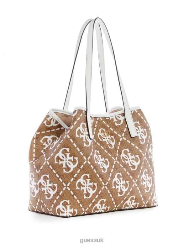 GUESS Women Vikky Quattro G Large Tote Light Grey Heather Bags V28V63250