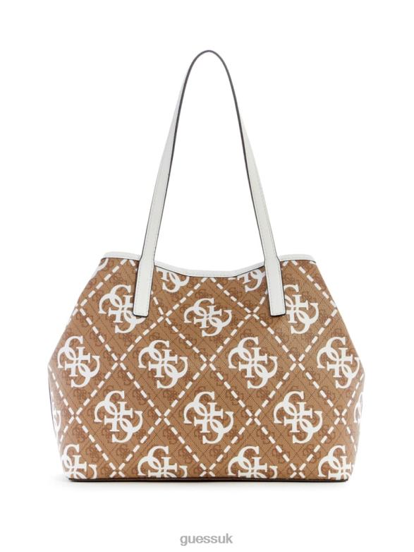GUESS Women Vikky Quattro G Large Tote Light Grey Heather Bags V28V63250