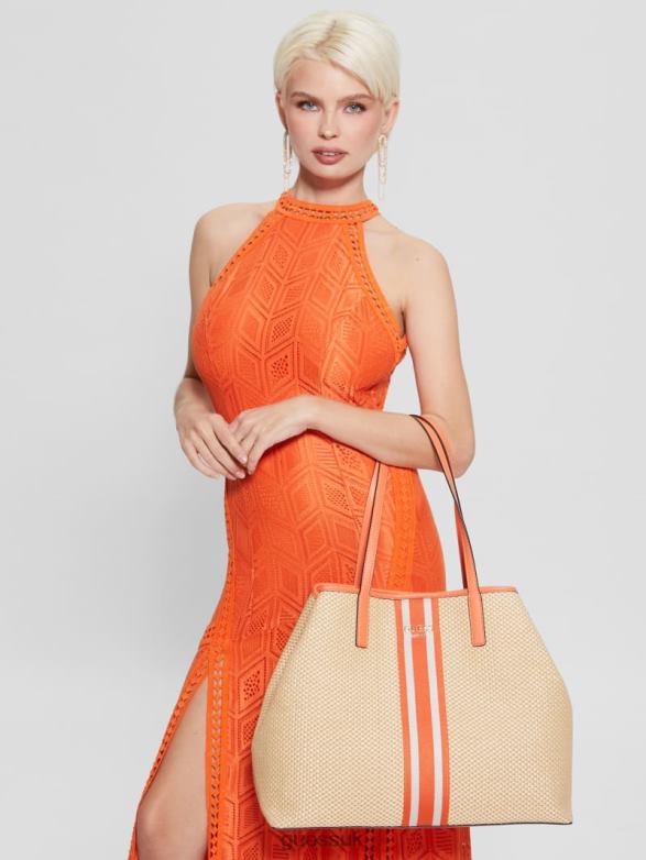 GUESS Women Vikky Raffia Stripe Large Tote Belle Bags V28V63107