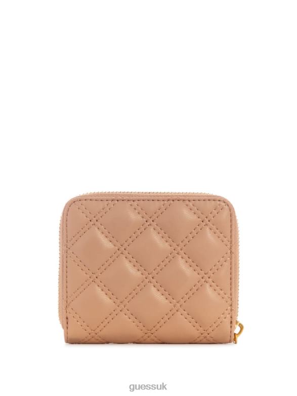 GUESS Women Giully Small Zip-Around Wallet Beige Overflow Bags V28V63151