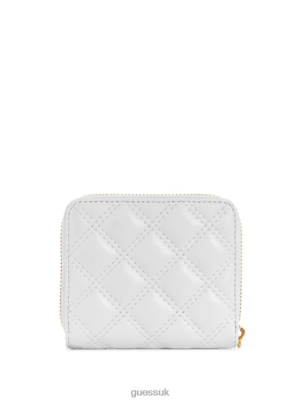 GUESS Women Giully Small Zip-Around Wallet White Multi Bags V28V63137