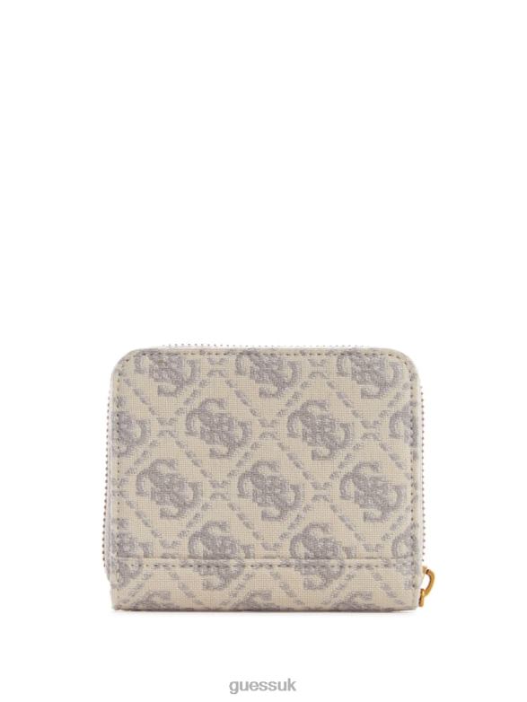 GUESS Women Izzy Small Zip-Around Wallet Dove Logo Bags V28V63135