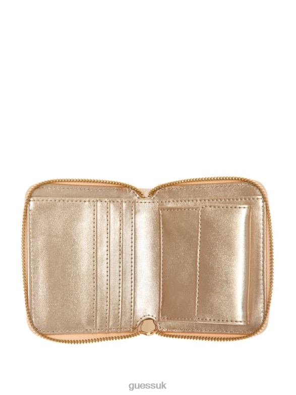 GUESS Women James Croc Small Zip-Around Wallet Bronze Bags V28V63126