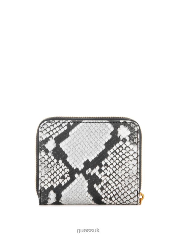 GUESS Women James Python Small Zip-Around Wallet White Bags V28V63162