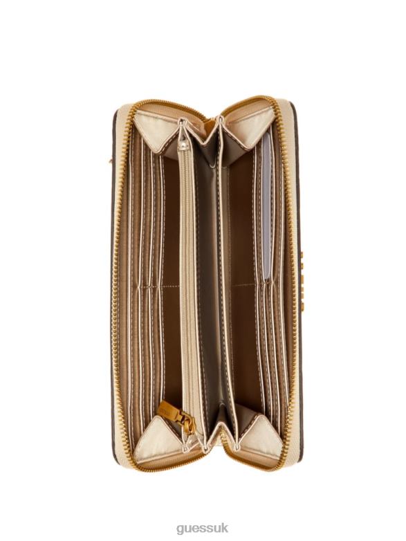 GUESS Women Laurel Large Zip-Around Wallet Brun/Egyptian Brown Bags V28V63157