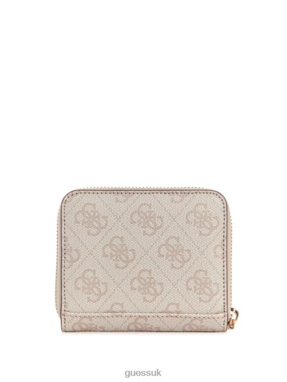 GUESS Women Laurel Small Zip-Around Wallet Dove Logo Bags V28V63133