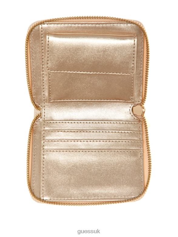 GUESS Women Laurel Small Zip-Around Wallet Dove Logo Bags V28V63133
